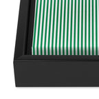 Narrow Vertical Stripes Kelly Green and White Pattern Framed Canvas Print Gallery Image 3