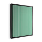 Narrow Vertical Stripes Kelly Green and White Pattern Framed Canvas Print Gallery Image 2