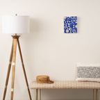 Natural Miscellany Pattern in Bright Blue and Cream Canvas Print Gallery Image 2