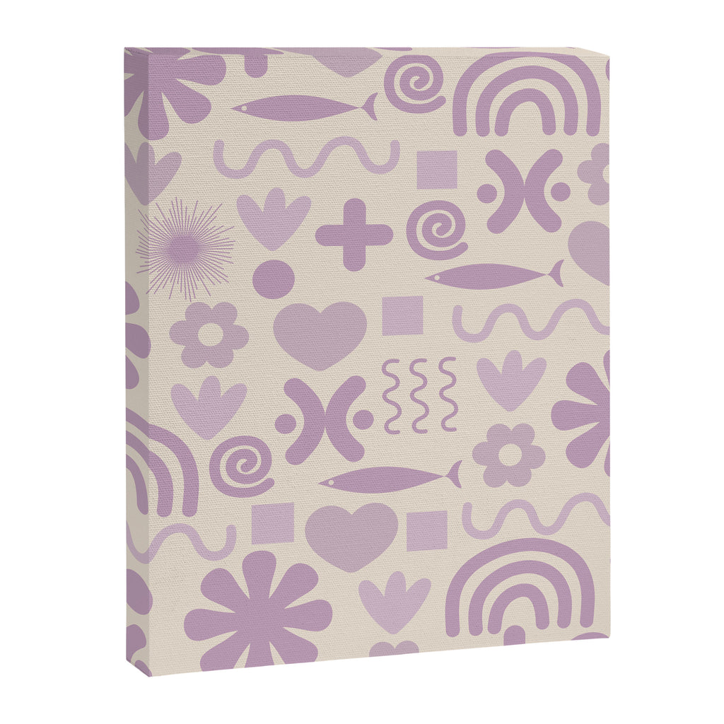 Natural Miscellany Scandi Retro Modern Pattern in Lilac and Cream  Canvas Print Gallery Image 8