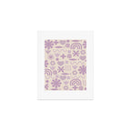 Natural Miscellany Scandi Retro Modern Pattern in Lilac and Cream  Art Print Gallery Image 1