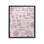 Natural Miscellany Scandi Retro Modern Pattern in Lilac and Cream  Framed Canvas Print Gallery Image 8