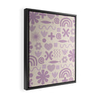 Natural Miscellany Scandi Retro Modern Pattern in Lilac and Cream  Framed Canvas Print Gallery Image 2