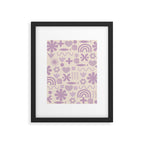 Natural Miscellany Scandi Retro Modern Pattern in Lilac and Cream  Framed Art Print Gallery Image 6