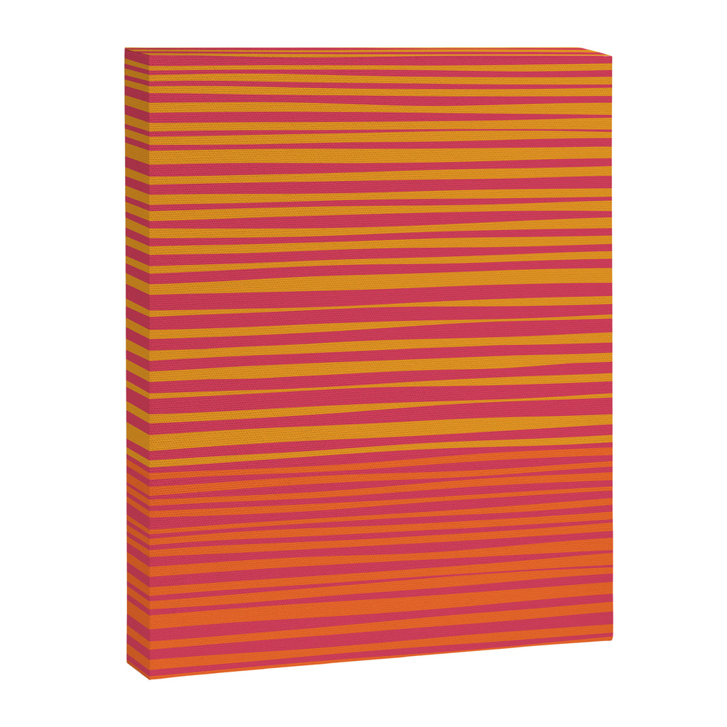 Natural Stripes Modern Minimalist Colour Block Pattern Magenta Orange Mustard Ochre Canvas Print Gallery Image 6
