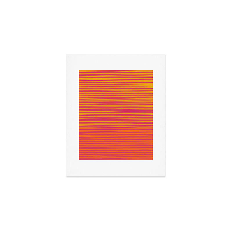 Natural Stripes Modern Minimalist Colour Block Pattern Magenta Orange Mustard Ochre Art Print Gallery Image 1