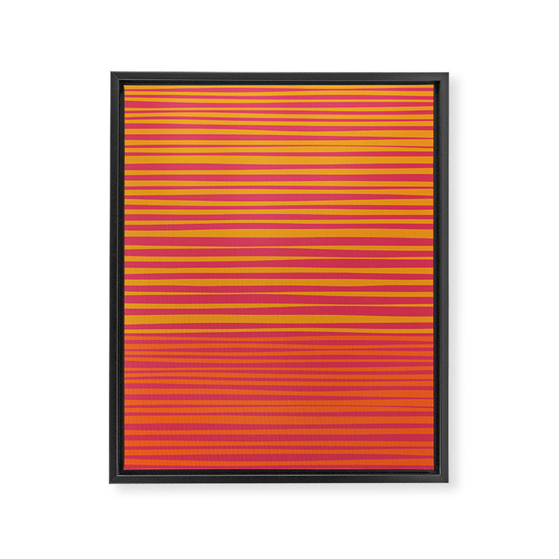 Natural Stripes Modern Minimalist Colour Block Pattern Magenta Orange Mustard Ochre Framed Canvas Print Gallery Image 6