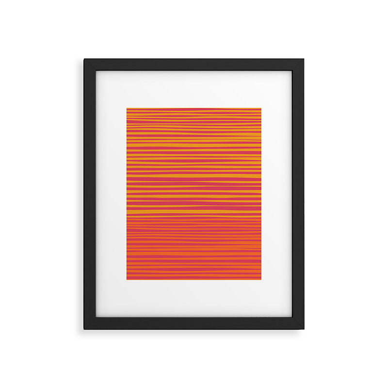 Natural Stripes Modern Minimalist Colour Block Pattern Magenta Orange Mustard Ochre Framed Art Print Gallery Image 4