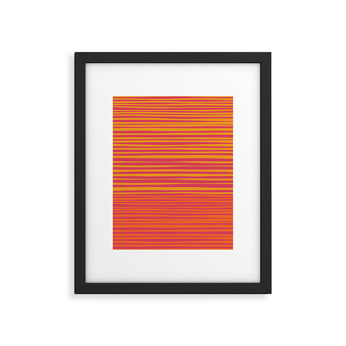 Natural Stripes Modern Minimalist Colour Block Pattern Magenta Orange Mustard Ochre Framed Art Print Gallery Image 1