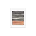 Natural Stripes Modern Minimalist Colour Block Pattern Black Rust Almond Cream Art Print Gallery Image 1