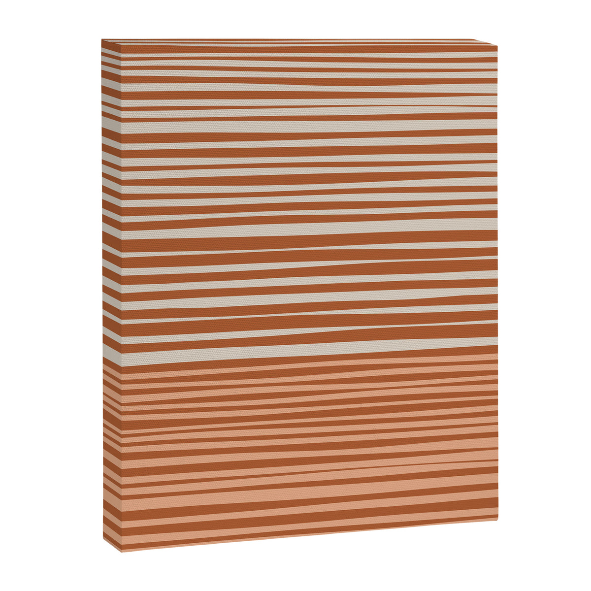 Natural Stripes Modern Minimalist Colour Block Pattern Boho Rust Clay Salmon Putty Canvas Print Gallery Image 6