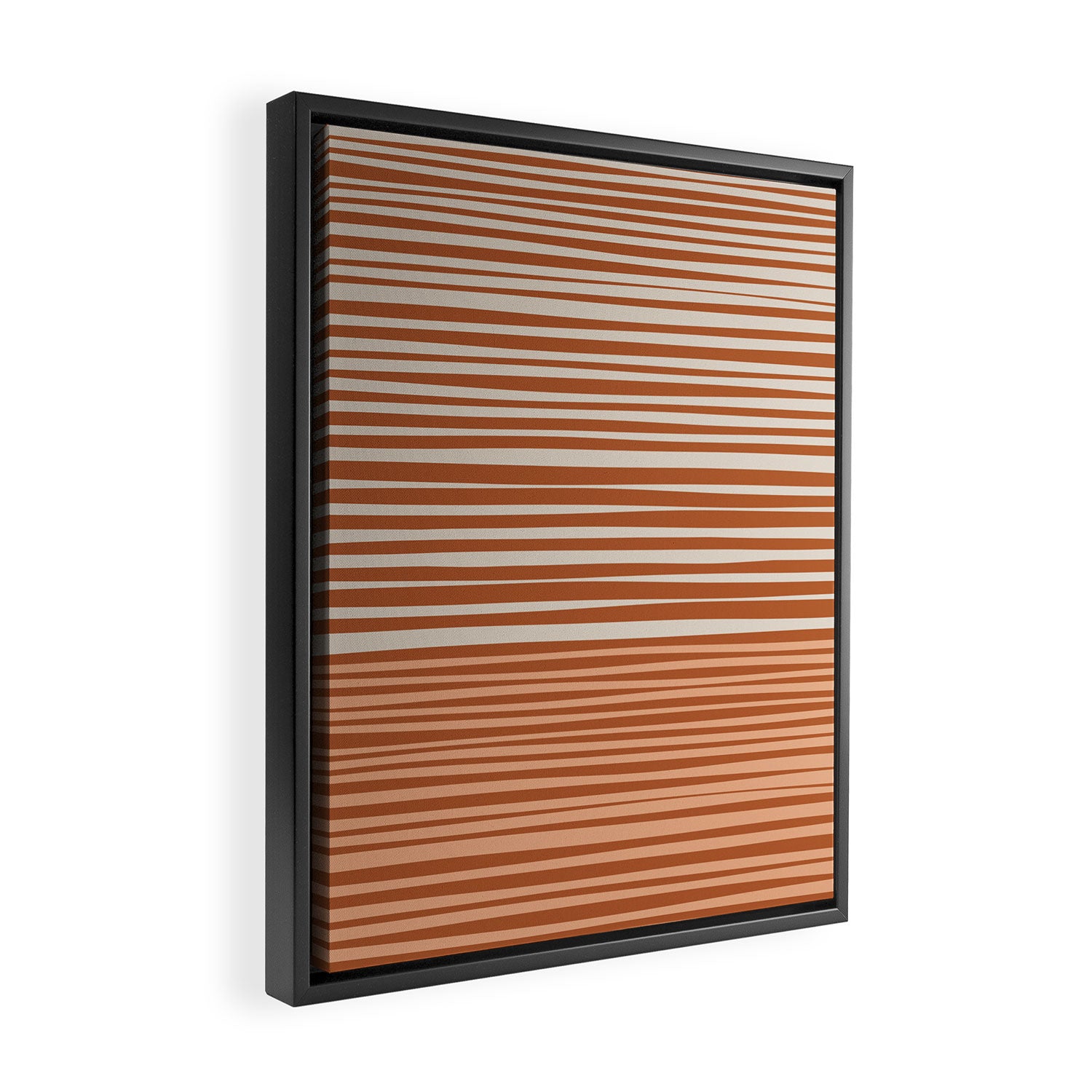 Natural Stripes Modern Minimalist Colour Block Pattern Boho Rust Clay Salmon Putty Framed Canvas Print Gallery Image 2