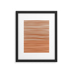 Natural Stripes Modern Minimalist Colour Block Pattern Boho Rust Clay Salmon Putty Framed Art Print Gallery Image 5