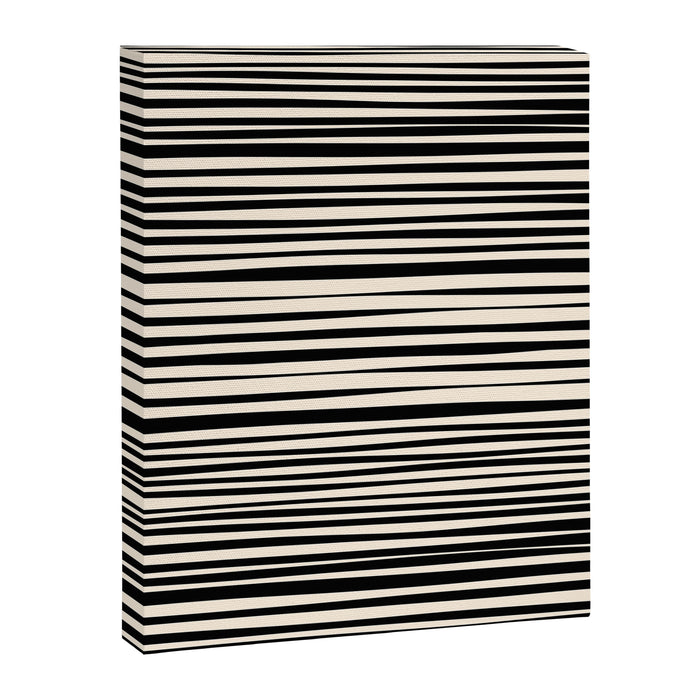 Natural Stripes Modern Minimalist Pattern in Black and Almond Cream  Canvas Print Gallery Image 1