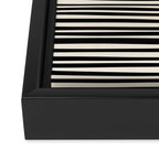 Natural Stripes Modern Minimalist Pattern in Black and Almond Cream  Framed Canvas Print Gallery Image 3