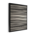 Natural Stripes Modern Minimalist Pattern in Black and Almond Cream  Framed Canvas Print Gallery Image 2