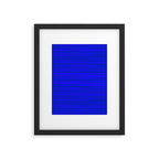 Natural Stripes Modern Minimalist Pattern in Double Electric Blue Framed Art Print Gallery Image 5