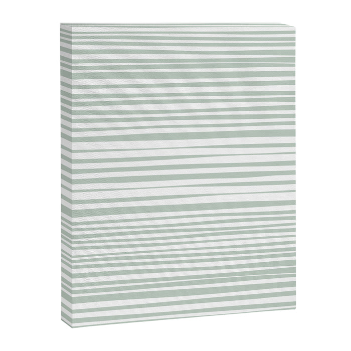 Natural Stripes Modern Minimalist Pattern in Light Sage Mint Green Canvas Print Gallery Image 1