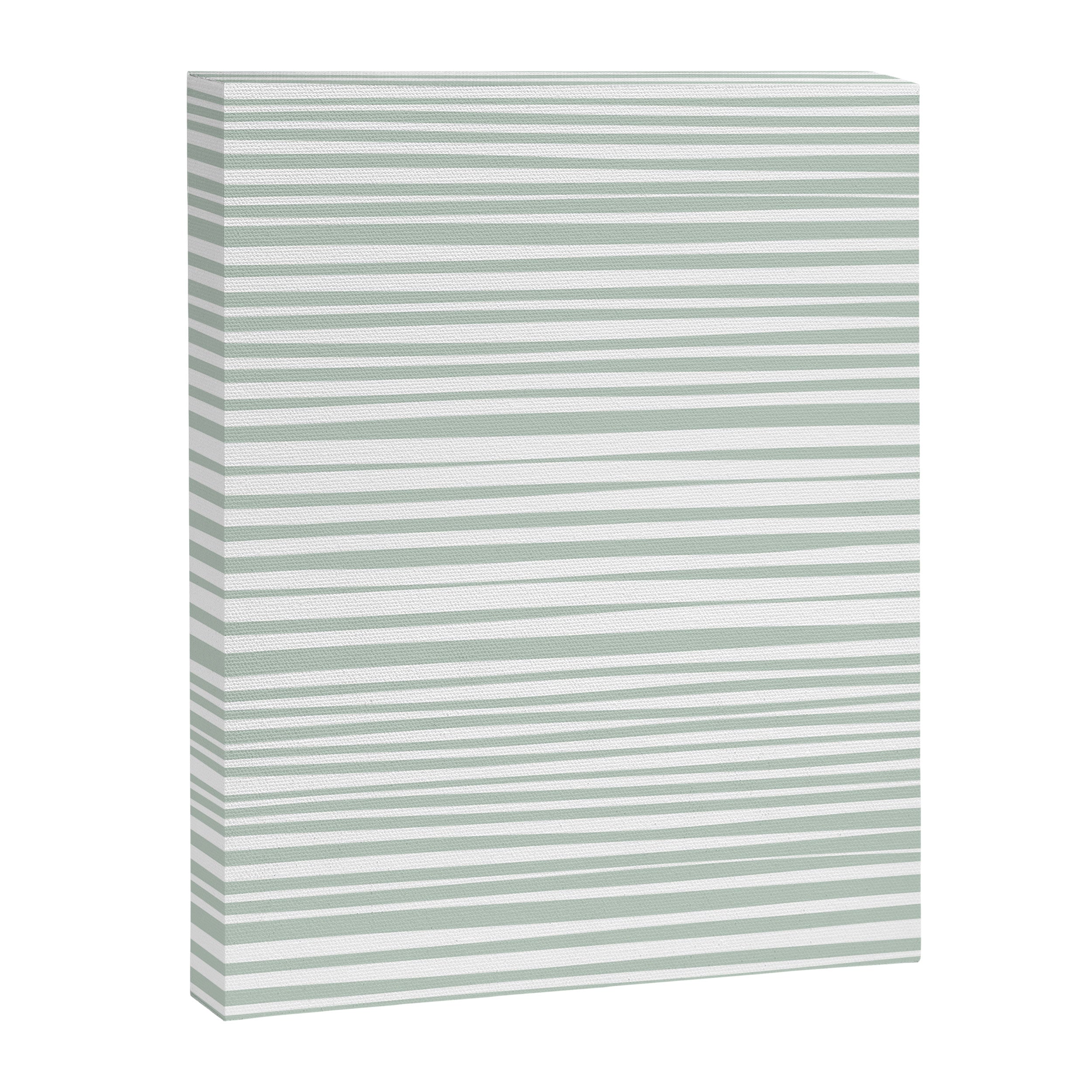 Natural Stripes Modern Minimalist Pattern in Light Sage Mint Green Canvas Print Gallery Image 6