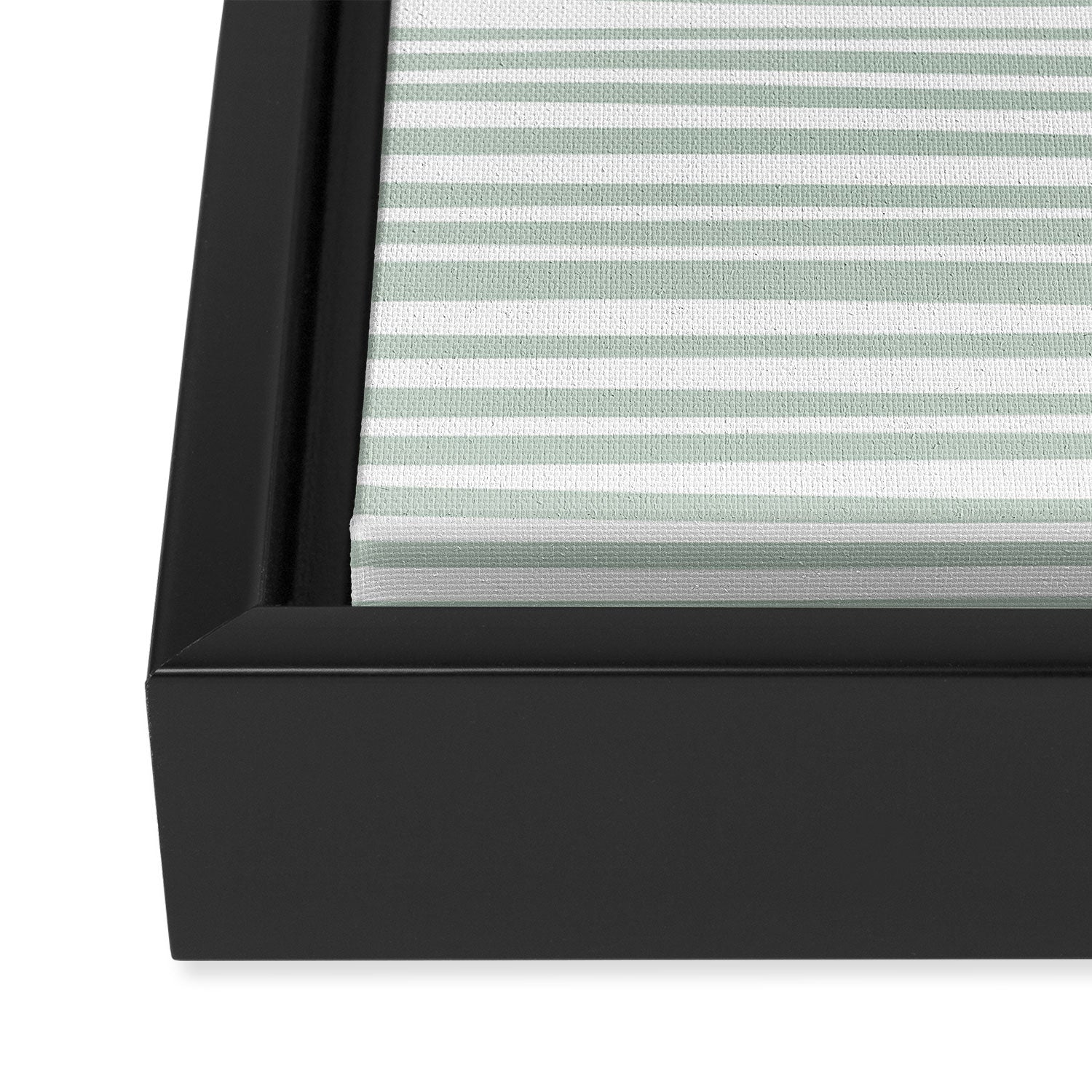 Natural Stripes Modern Minimalist Pattern in Light Sage Mint Green Framed Canvas Print Gallery Image 3
