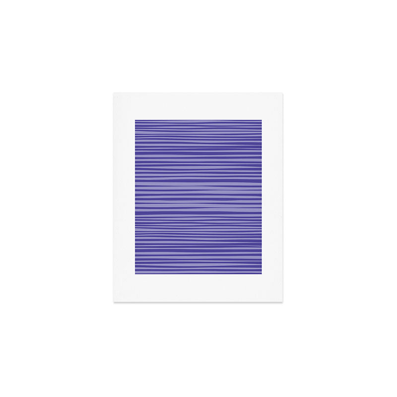 Natural Stripes Modern Minimalist Pattern in Purple on Purple Art Print Gallery Image 1