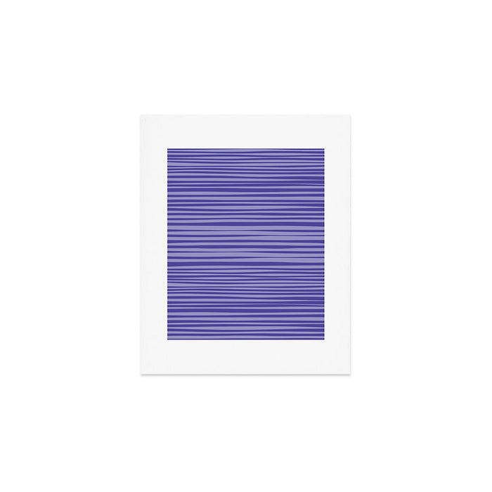 Natural Stripes Modern Minimalist Pattern in Purple on Purple Art Print Gallery Image 1