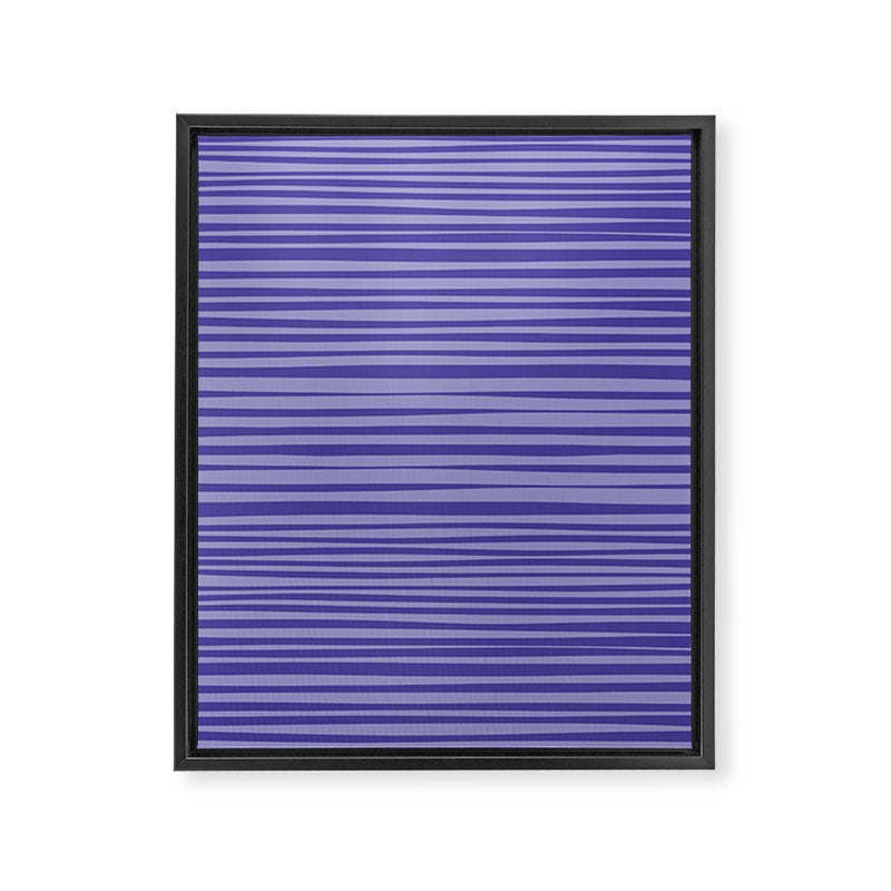 Natural Stripes Modern Minimalist Pattern in Purple on Purple Framed Canvas Print Gallery Image 6