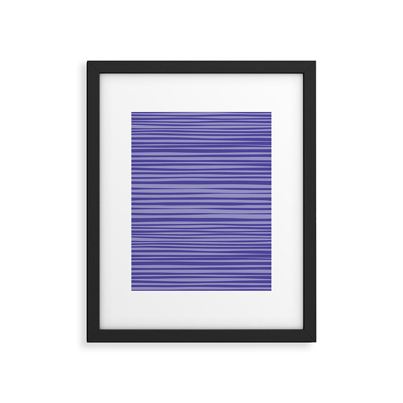 Natural Stripes Modern Minimalist Pattern in Purple on Purple Framed Art Print Gallery Image 5