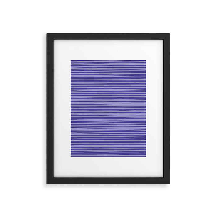 Natural Stripes Modern Minimalist Pattern in Purple on Purple Framed Art Print Gallery Image 1