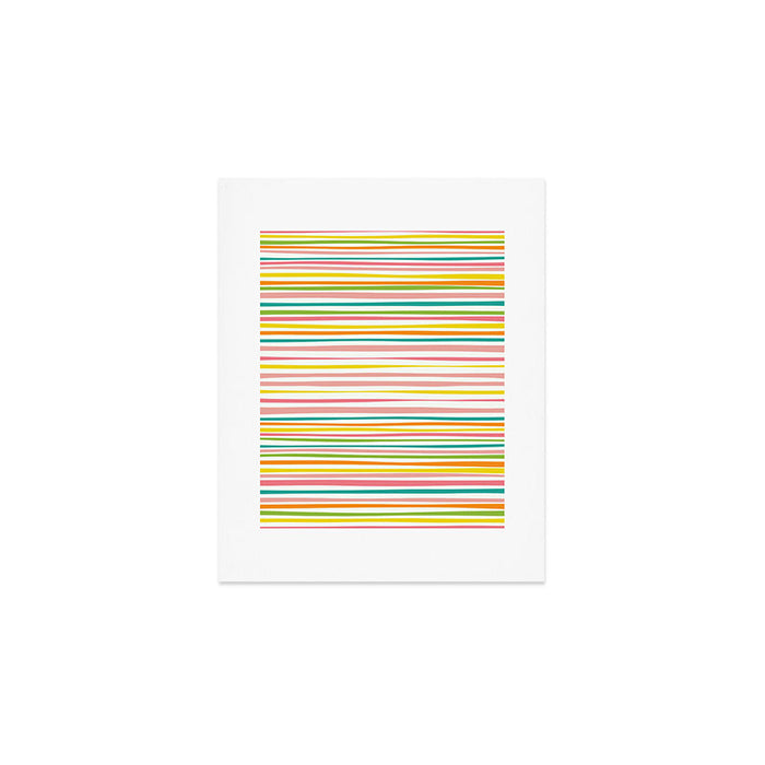 Natural Stripes Pattern Colourful Spring Green Pink Yellow Teal Orange Art Print Gallery Image 1