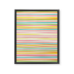 Natural Stripes Pattern Colourful Spring Green Pink Yellow Teal Orange Framed Canvas Print Gallery Image 6