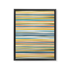Natural Stripes Pattern in Moroccan Teal Blue Olive Green Mustard Orange Ochre White Framed Canvas Print Gallery Image 6