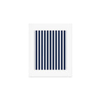 Nautical Navy Blue and White Rough Stripes Vertical Pattern Art Print Gallery Image 1