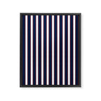 Nautical Navy Blue Red White Rough Stripes Vertical Pattern Framed Canvas Print Gallery Image 6
