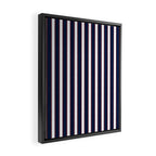 Nautical Navy Blue Red White Rough Stripes Vertical Pattern Framed Canvas Print Gallery Image 2