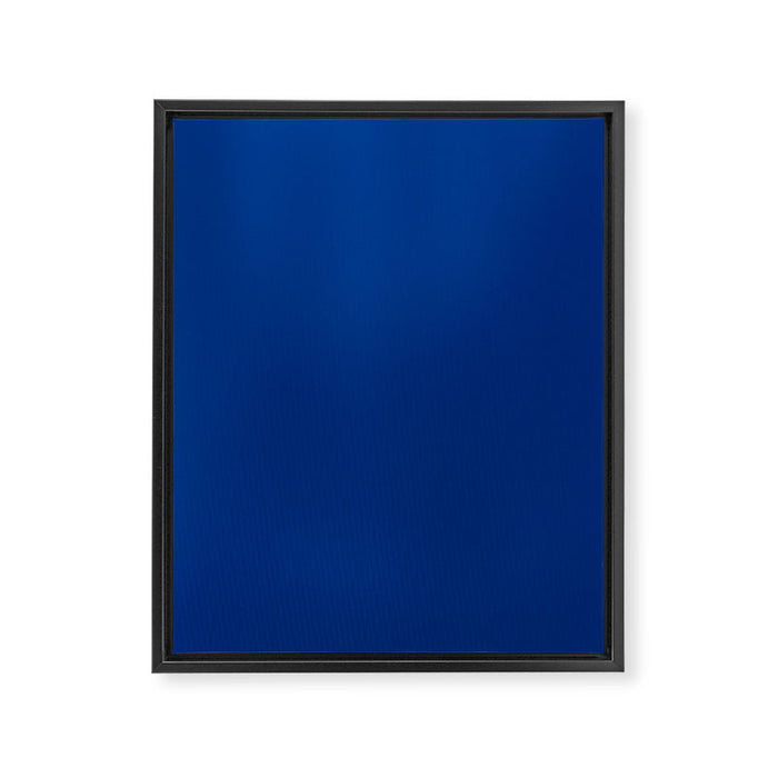 Navy Blue Solid Color Framed Canvas Print Gallery Image 1