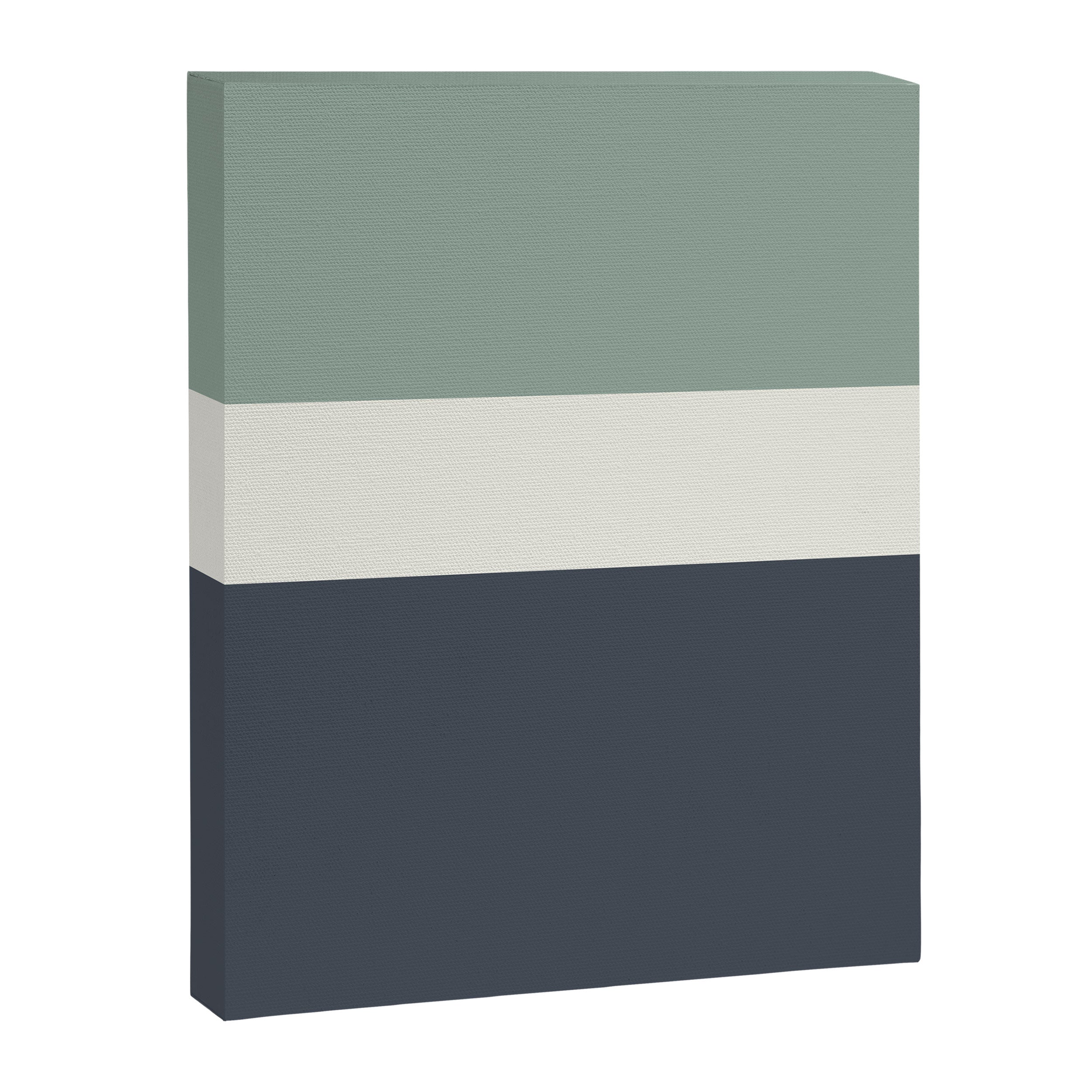 Navy Gray Blue Green and Cream Minimalist Color Block Canvas Print Gallery Image 8