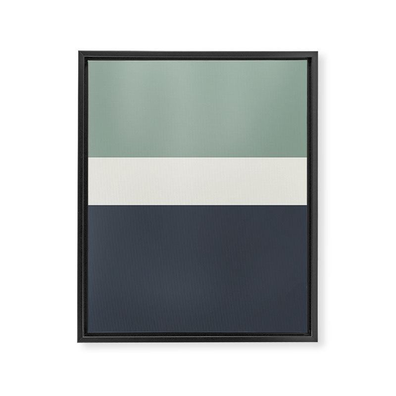 Navy Gray Blue Green and Cream Minimalist Color Block Framed Canvas Print Gallery Image 8