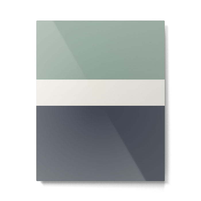Navy Gray Blue Green and Cream Minimalist Color Block Metal Print Gallery Image 1