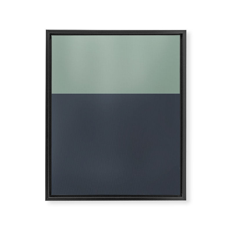 Navy Gray Blue Green Celadon Sage Minimalist Solid Stripe Color Block Pattern Framed Canvas Print Gallery Image 8