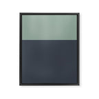 Navy Gray Blue Green Celadon Sage Minimalist Solid Stripe Color Block Pattern Framed Canvas Print Gallery Image 8