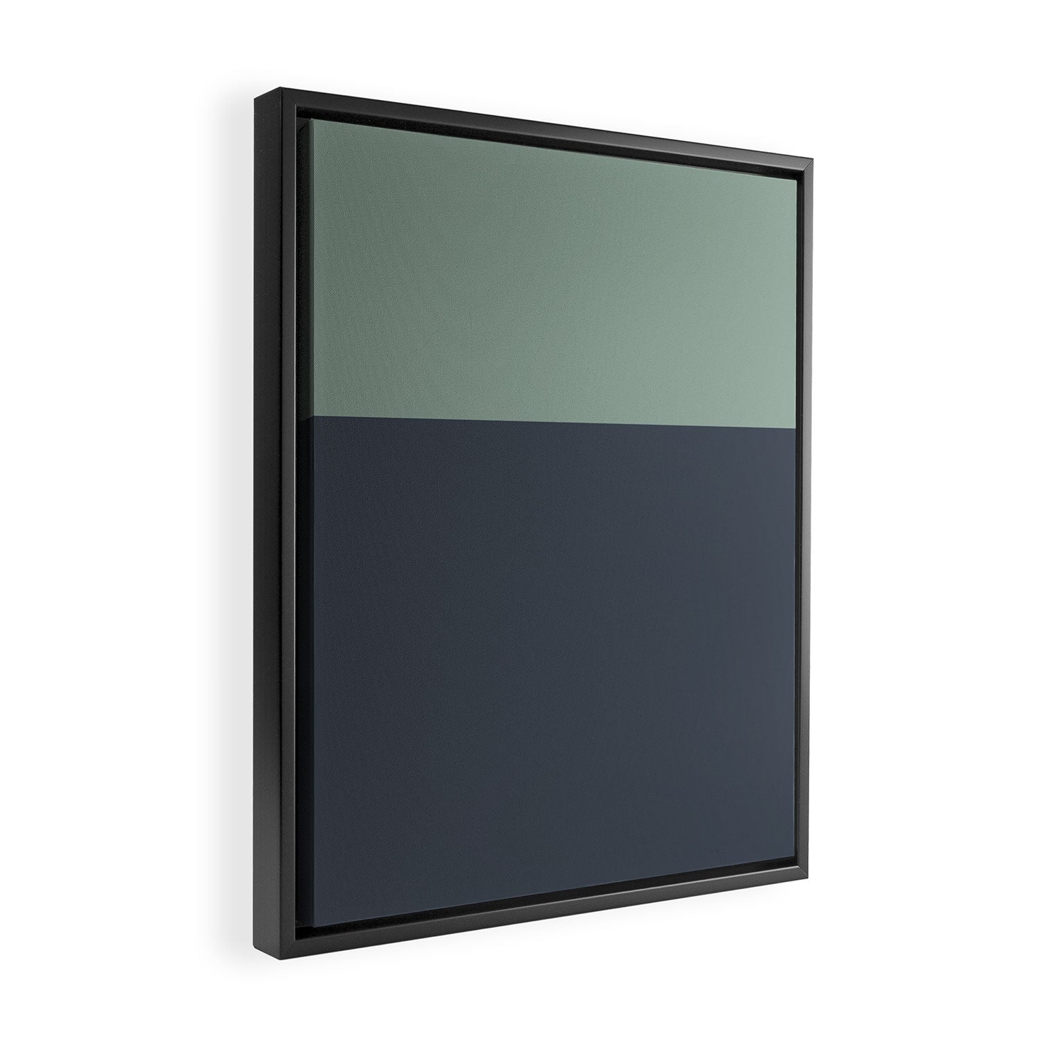 Navy Gray Blue Green Celadon Sage Minimalist Solid Stripe Color Block Pattern Framed Canvas Print Gallery Image 2