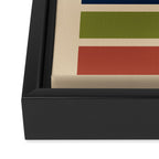 Nelson Blocks II - Midcentury Modern Geometric in Mid Century Mod Mustard, Olive, Teal, Orange, Beige Framed Canvas Print Gallery Image 3