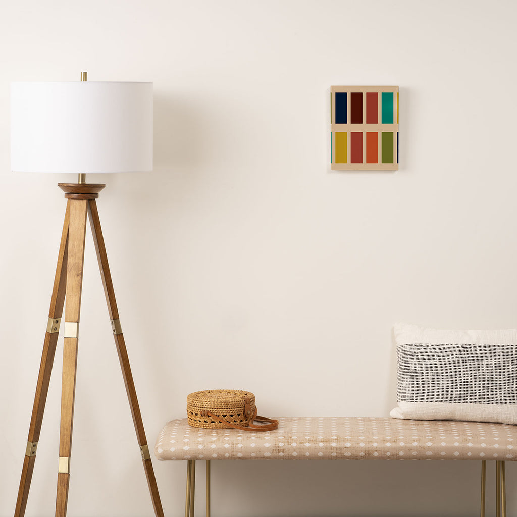 Nelson Blocks II Mid-century Modern Geometric Minimalism in Mid Century Mod Mustard, Olive, Teal, Orange, and Beige Canvas Print Gallery Image 2