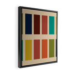 Nelson Blocks II Mid-century Modern Geometric Minimalism in Mid Century Mod Mustard, Olive, Teal, Orange, and Beige Framed Canvas Print Gallery Image 2