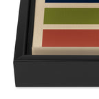 Nelson Blocks - Midcentury Modern Geometric in Mid Century Mod Mustard, Olive, Teal, Orange, Beige Framed Canvas Print Gallery Image 3