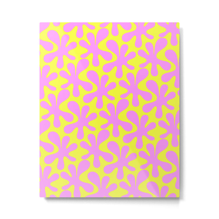 Neon Yellow and Pink Amoeba Dance Vivid Retro Modern Pattern Metal Print Gallery Image 1