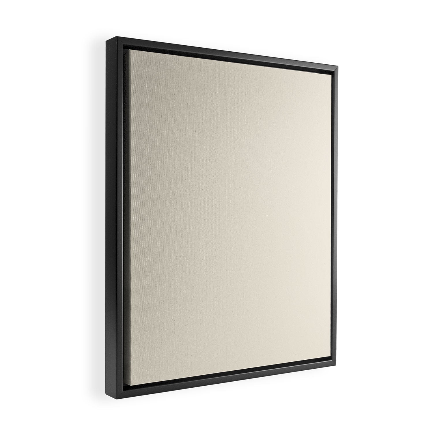 Neutral Cream Beige Solid Framed Canvas Print Gallery Image 2