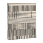 Neutral Finnish Patchwork Stripe Pattern Canvas Print Gallery Image 6