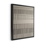 Neutral Finnish Patchwork Stripe Pattern Framed Canvas Print Gallery Image 2